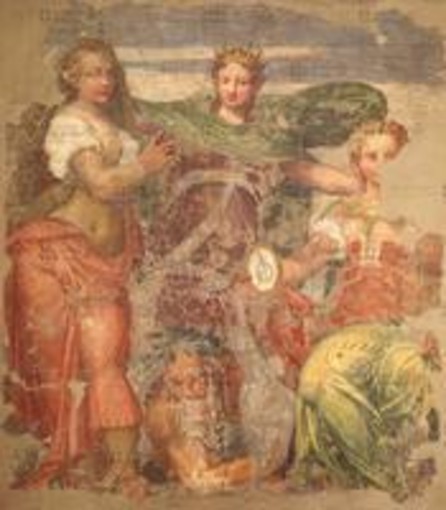 Verona – In restauro il grande affresco di Bernardino India (1522-1590), dedicato alle città di Verona, Rovigo e Treviso.