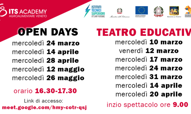 ITS Academy: Open Days e Teatro educativo